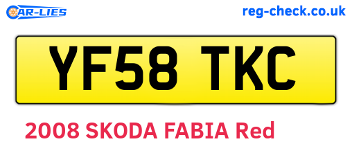 YF58TKC are the vehicle registration plates.
