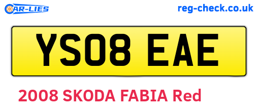 YS08EAE are the vehicle registration plates.
