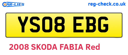 YS08EBG are the vehicle registration plates.