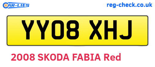 YY08XHJ are the vehicle registration plates.