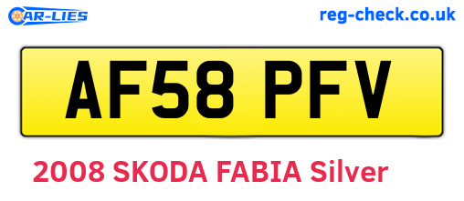 AF58PFV are the vehicle registration plates.