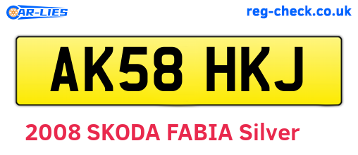 AK58HKJ are the vehicle registration plates.