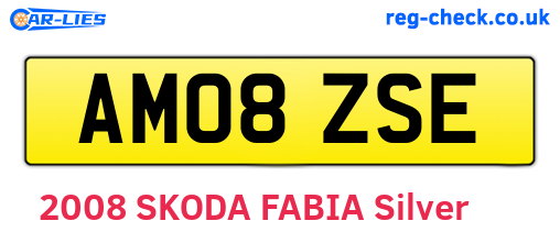 AM08ZSE are the vehicle registration plates.