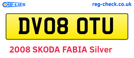 DV08OTU are the vehicle registration plates.