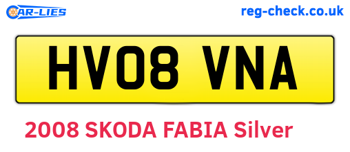 HV08VNA are the vehicle registration plates.