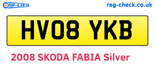 HV08YKB are the vehicle registration plates.