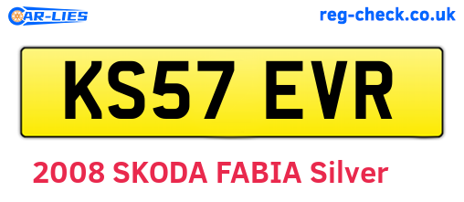KS57EVR are the vehicle registration plates.