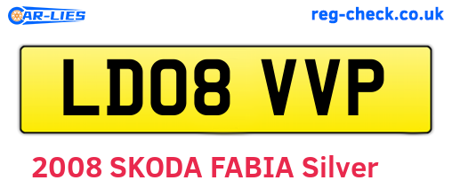 LD08VVP are the vehicle registration plates.