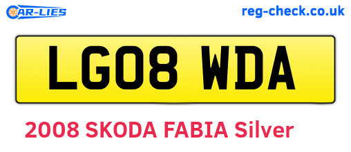 LG08WDA are the vehicle registration plates.