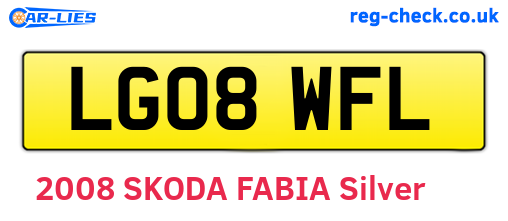 LG08WFL are the vehicle registration plates.