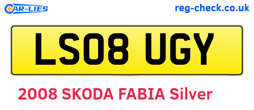LS08UGY are the vehicle registration plates.