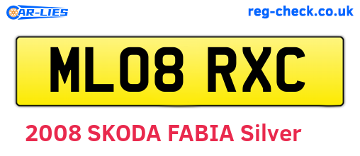 ML08RXC are the vehicle registration plates.