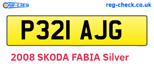 P321AJG are the vehicle registration plates.