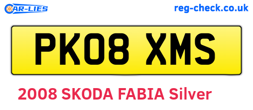 PK08XMS are the vehicle registration plates.