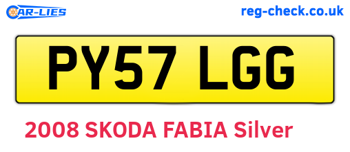 PY57LGG are the vehicle registration plates.