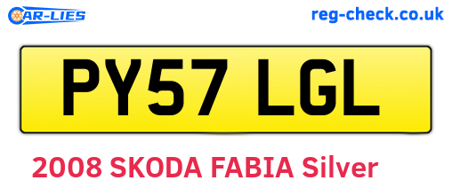 PY57LGL are the vehicle registration plates.