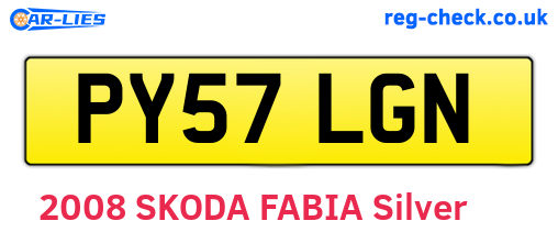 PY57LGN are the vehicle registration plates.