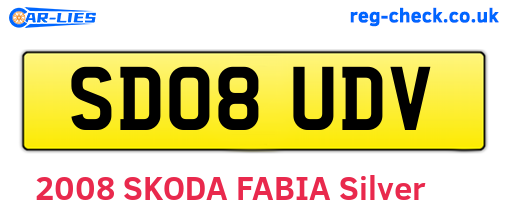 SD08UDV are the vehicle registration plates.