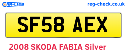 SF58AEX are the vehicle registration plates.