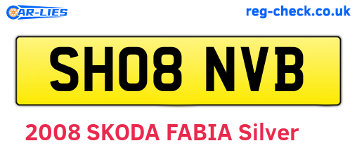 SH08NVB are the vehicle registration plates.