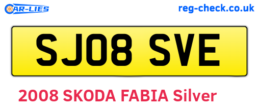 SJ08SVE are the vehicle registration plates.