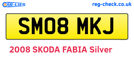 SM08MKJ are the vehicle registration plates.