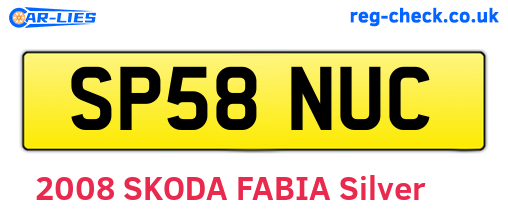 SP58NUC are the vehicle registration plates.