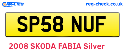 SP58NUF are the vehicle registration plates.