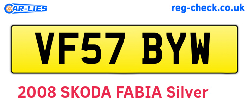 VF57BYW are the vehicle registration plates.