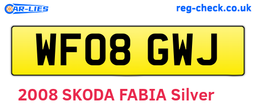 WF08GWJ are the vehicle registration plates.