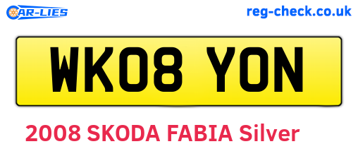 WK08YON are the vehicle registration plates.