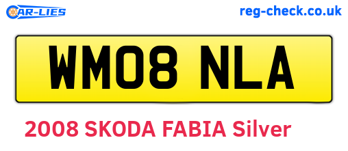 WM08NLA are the vehicle registration plates.