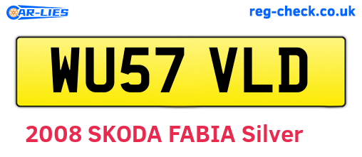 WU57VLD are the vehicle registration plates.
