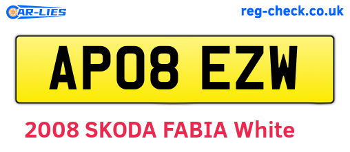 AP08EZW are the vehicle registration plates.