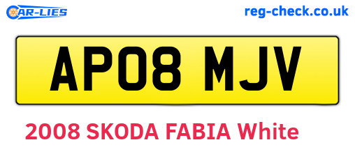 AP08MJV are the vehicle registration plates.