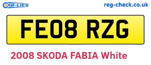 FE08RZG are the vehicle registration plates.