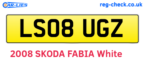 LS08UGZ are the vehicle registration plates.