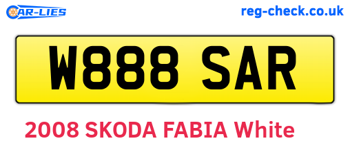 W888SAR are the vehicle registration plates.