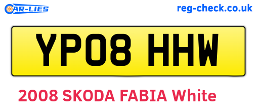 YP08HHW are the vehicle registration plates.