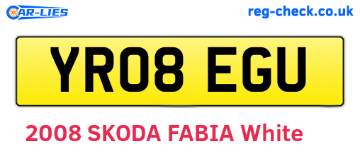 YR08EGU are the vehicle registration plates.