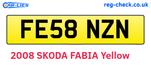 FE58NZN are the vehicle registration plates.