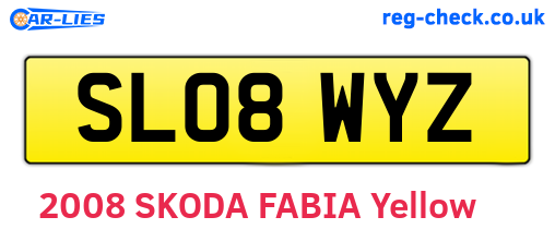 SL08WYZ are the vehicle registration plates.