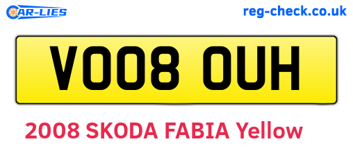 VO08OUH are the vehicle registration plates.
