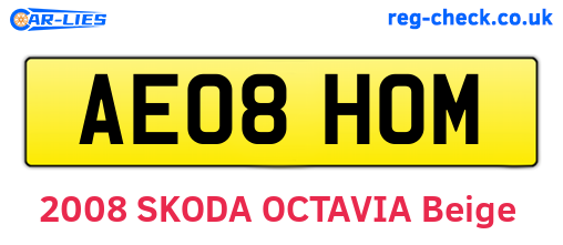 AE08HOM are the vehicle registration plates.