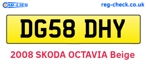 DG58DHY are the vehicle registration plates.