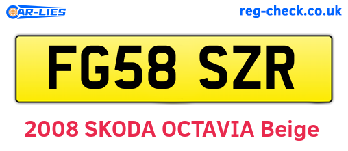 FG58SZR are the vehicle registration plates.