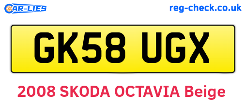 GK58UGX are the vehicle registration plates.