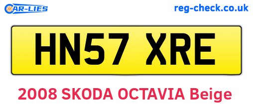 HN57XRE are the vehicle registration plates.