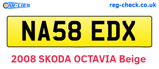 NA58EDX are the vehicle registration plates.