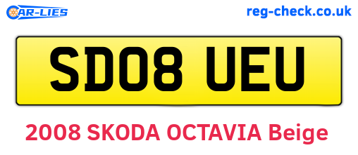 SD08UEU are the vehicle registration plates.